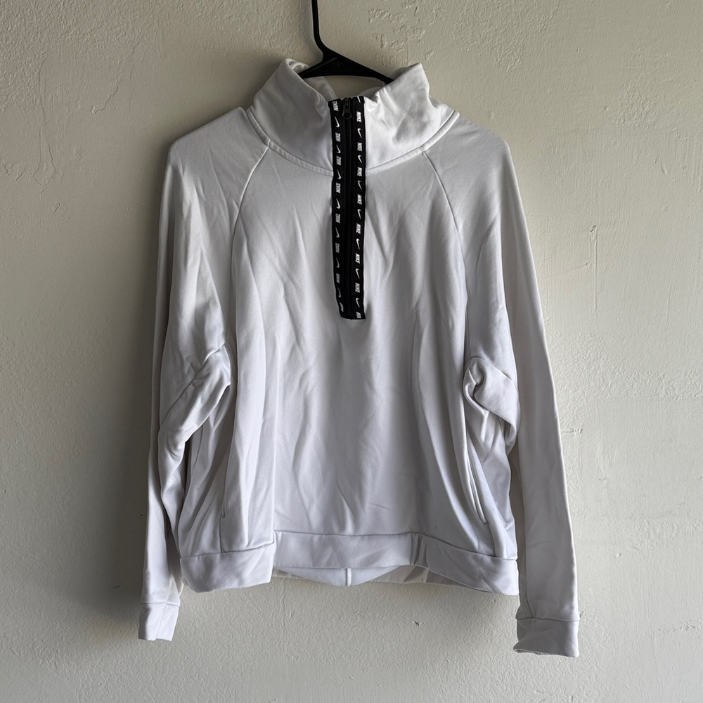 Nike Women's White Quarter-Zip Sweatshirt